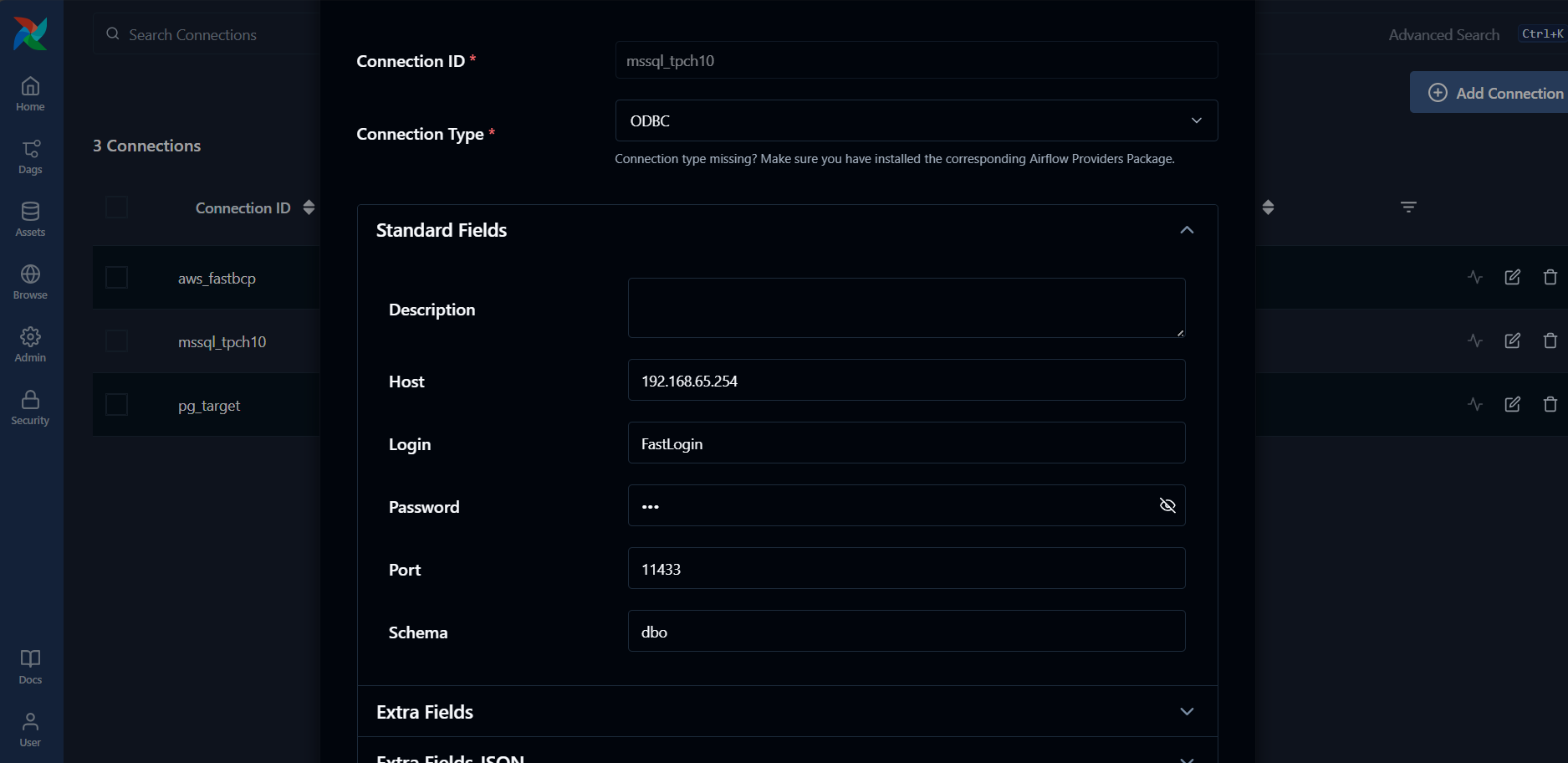 MSSQL connection configuration