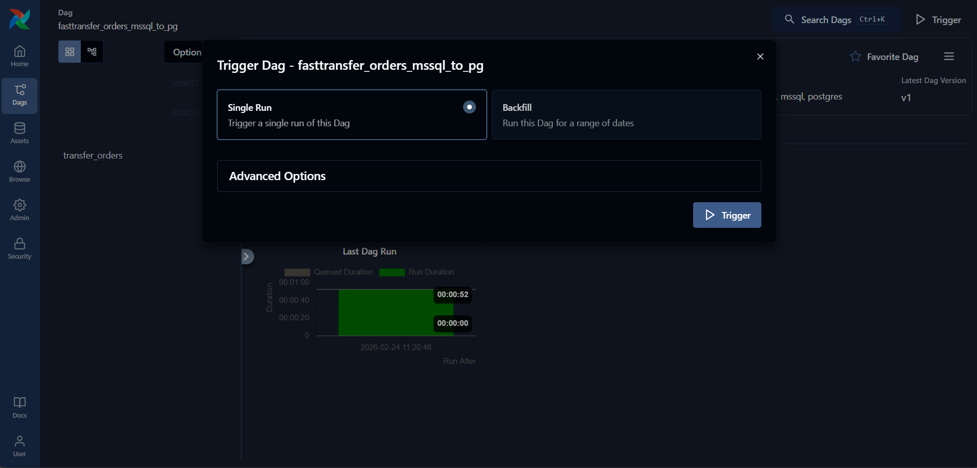 Trigger FastTransfer DAG
