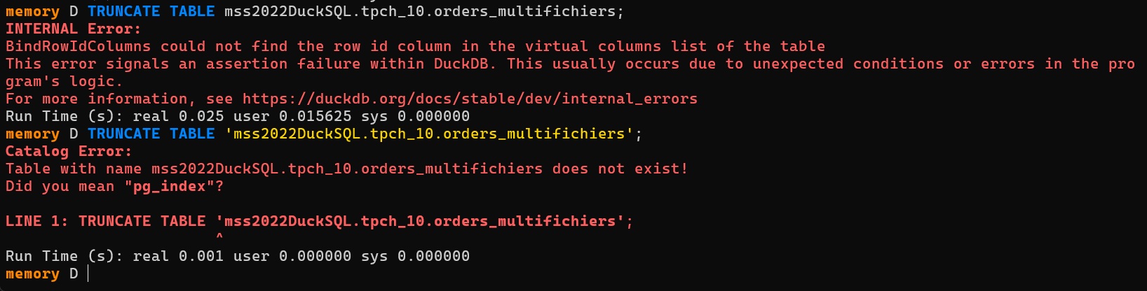 Truncate not supported