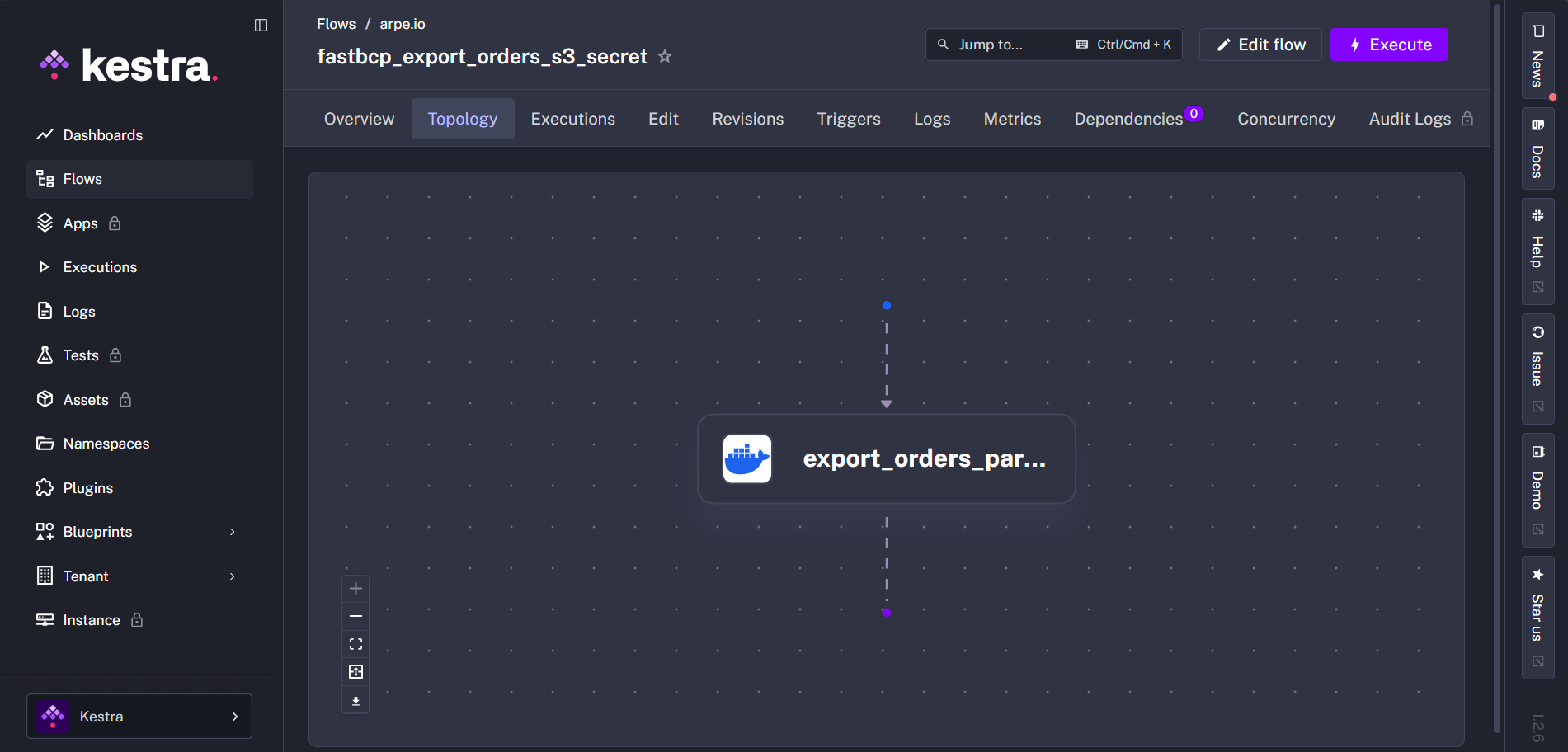 FastBCP Topology workflow in Kestra