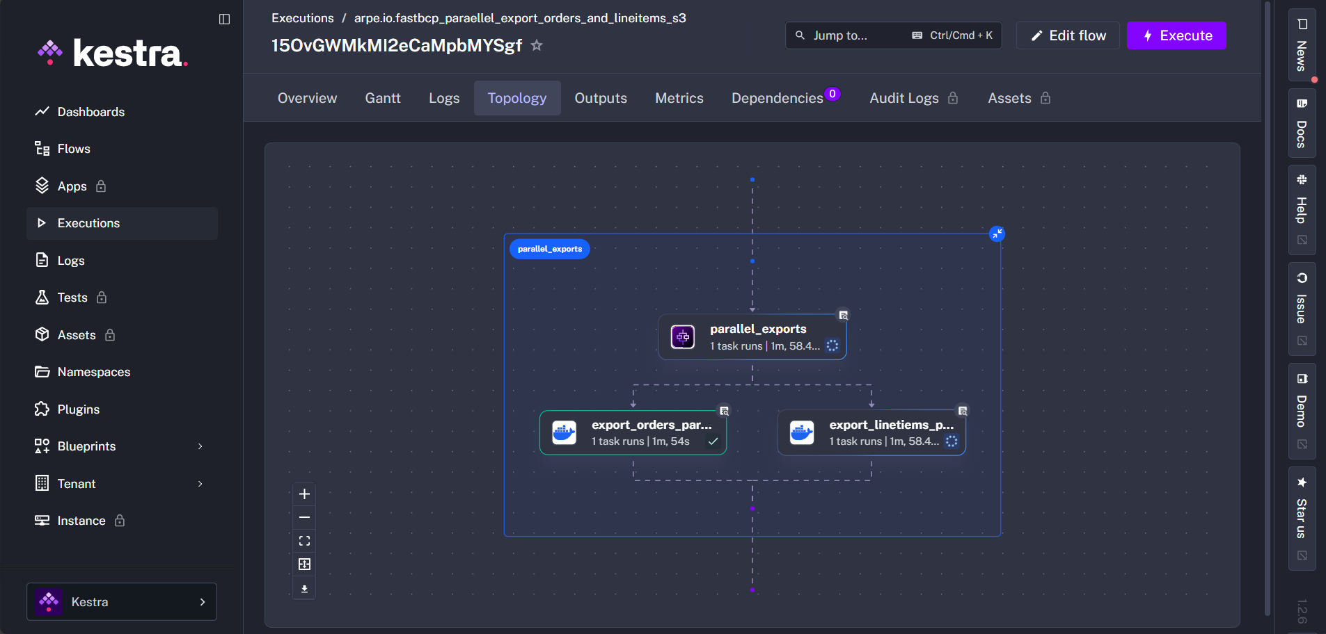 FastTransfer workflow in Kestra