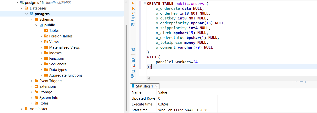 Create table in Postgres
